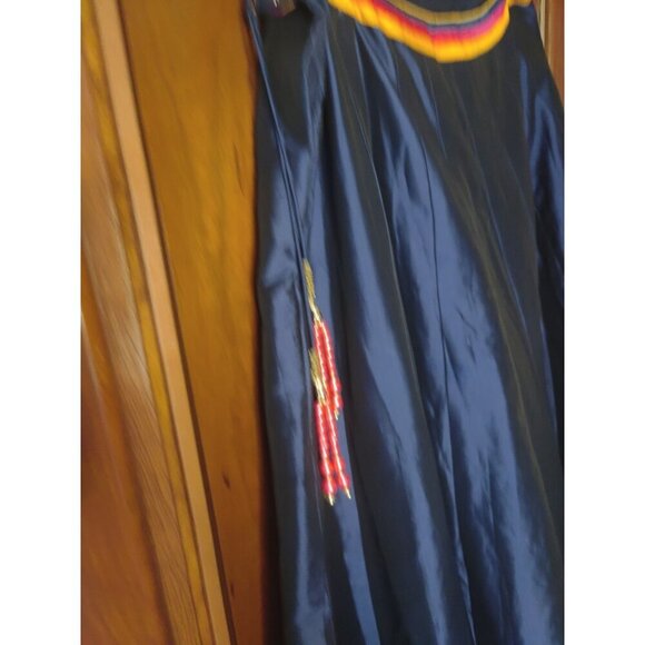 UNIQUE Cultural Skirt Blue Colorful Flowing - Picture 3 of 4